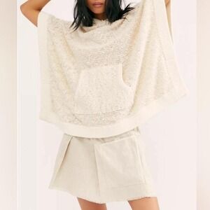 Free People Mariposa 100% Cotton Tan Mini Skirt Size Small Boho Preppy